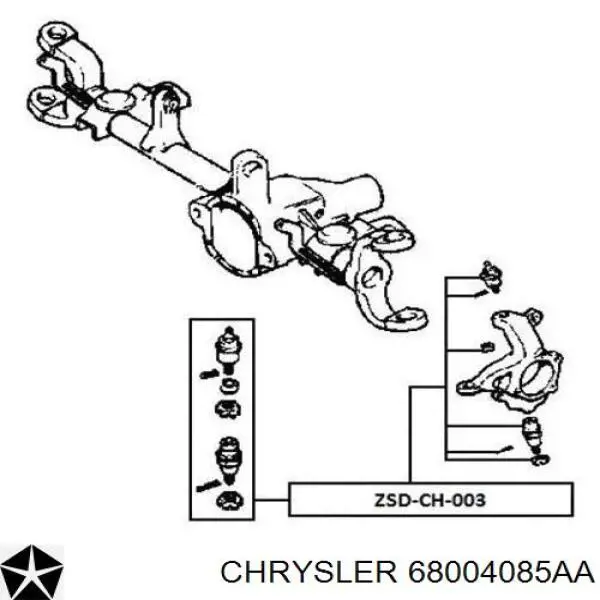 68004085AA Chrysler cojinete de bolas inferior + superior, juego