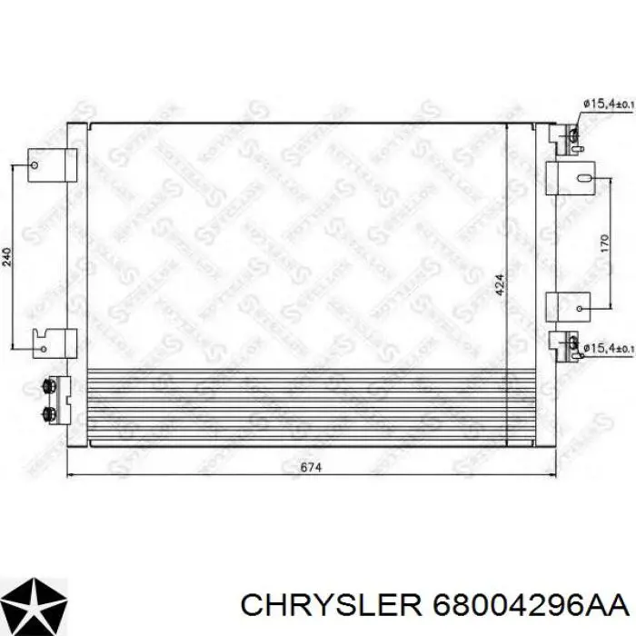 68004296AA Chrysler condensador aire acondicionado