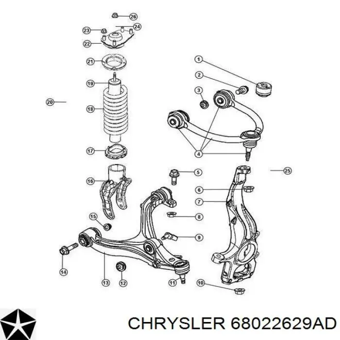Muñón del eje, suspensión de rueda, delantero izquierdo para Jeep Grand Cherokee (WK)