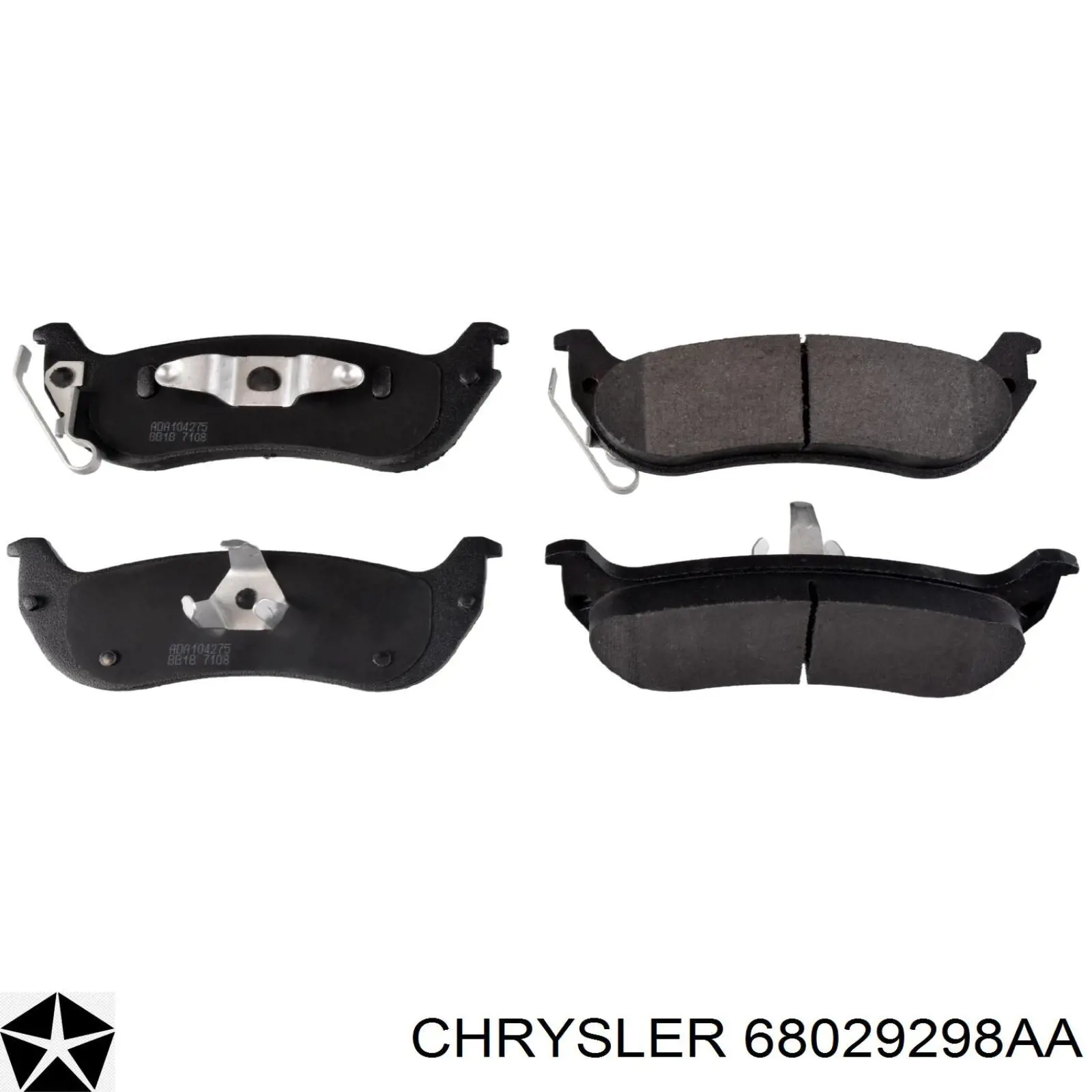 68029298AA Chrysler pastillas de freno traseras