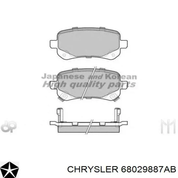 68029887AB Chrysler pastillas de freno traseras