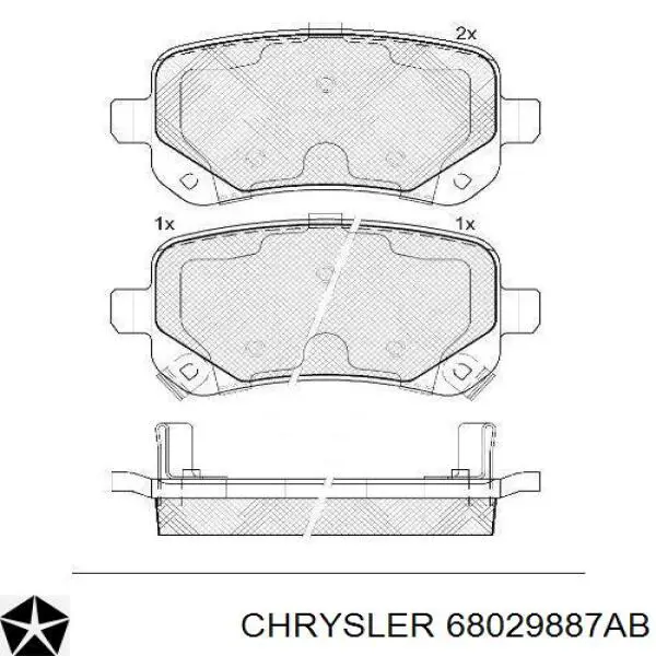 Comprar 68029887AB Chrysler Pastillas de freno traseras