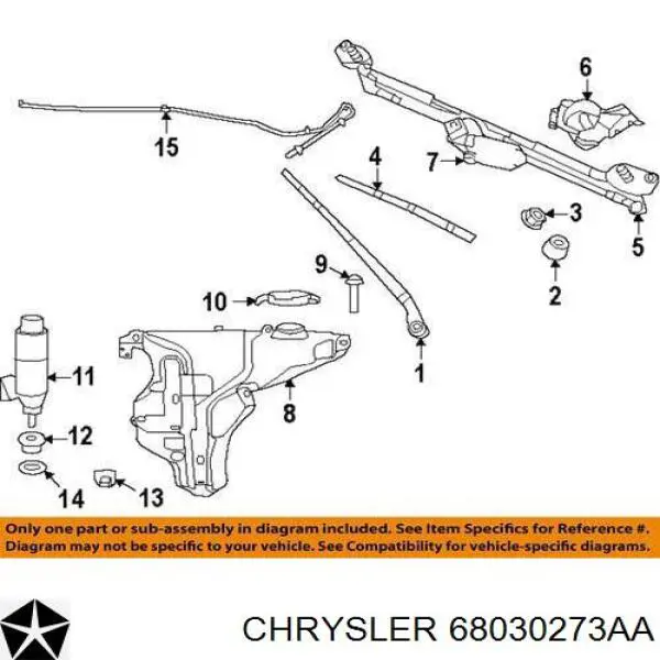 68030273AA Fiat/Alfa/Lancia limpiaparabrisas de luna delantera conductor