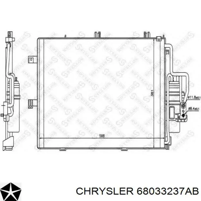 68033237AB Chrysler condensador aire acondicionado