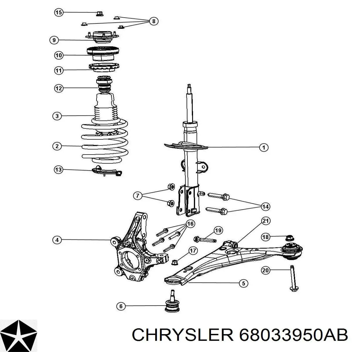 Comprar 68033950AB Chrysler Amortiguador