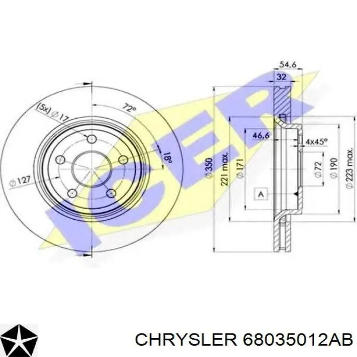 Frenos delanteros Chrysler 68035012AB precio, desde 110,83 EUR