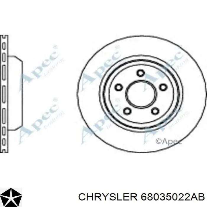 68035022AB Chrysler disco de freno trasero