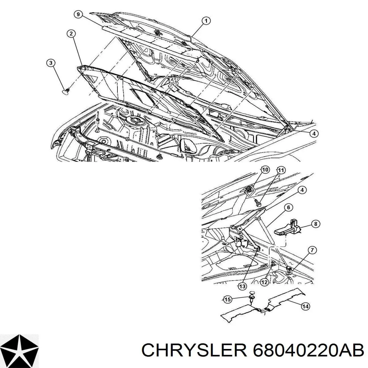 68040220AA Chrysler sello del capo