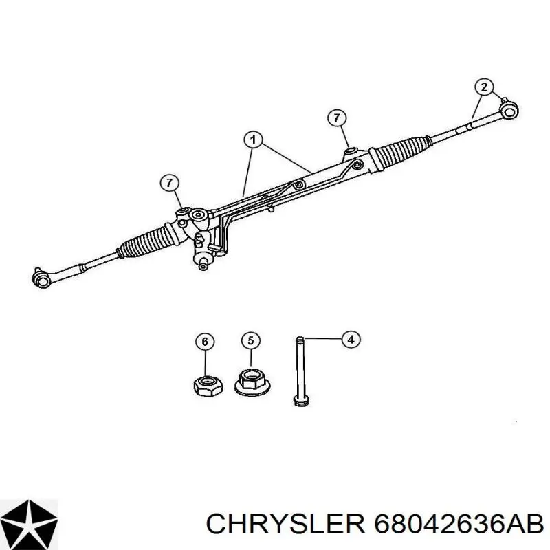 68042636AB Chrysler cremallera de dirección