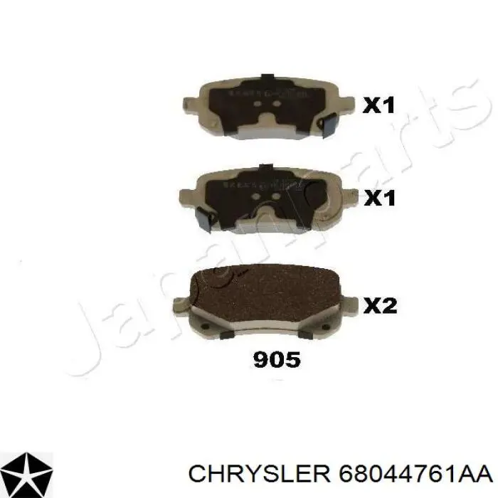 68044761AA Chrysler pastillas de freno traseras