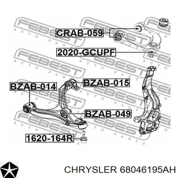 68046195AH Chrysler barra oscilante, suspensión de ruedas delantera, superior izquierda