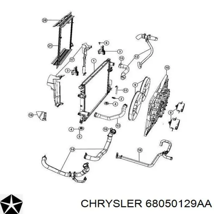 68050129AA Chrysler ventilador del motor