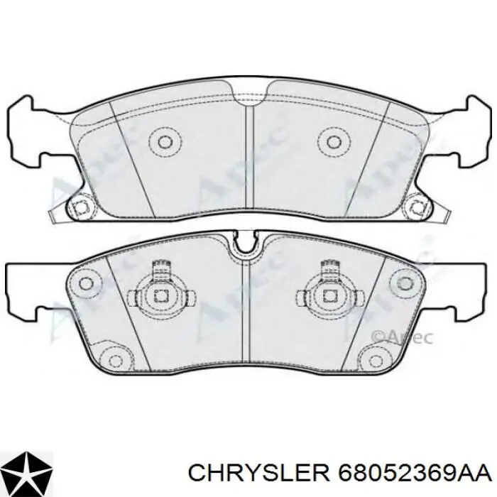 Comprar 68052369AA Chrysler Pastillas delanteras de freno