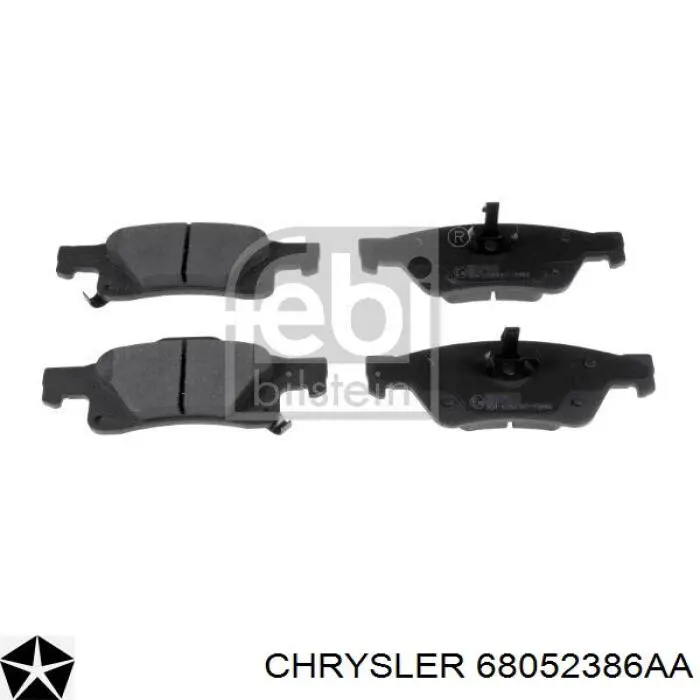 68052386AA Chrysler pastillas de freno traseras