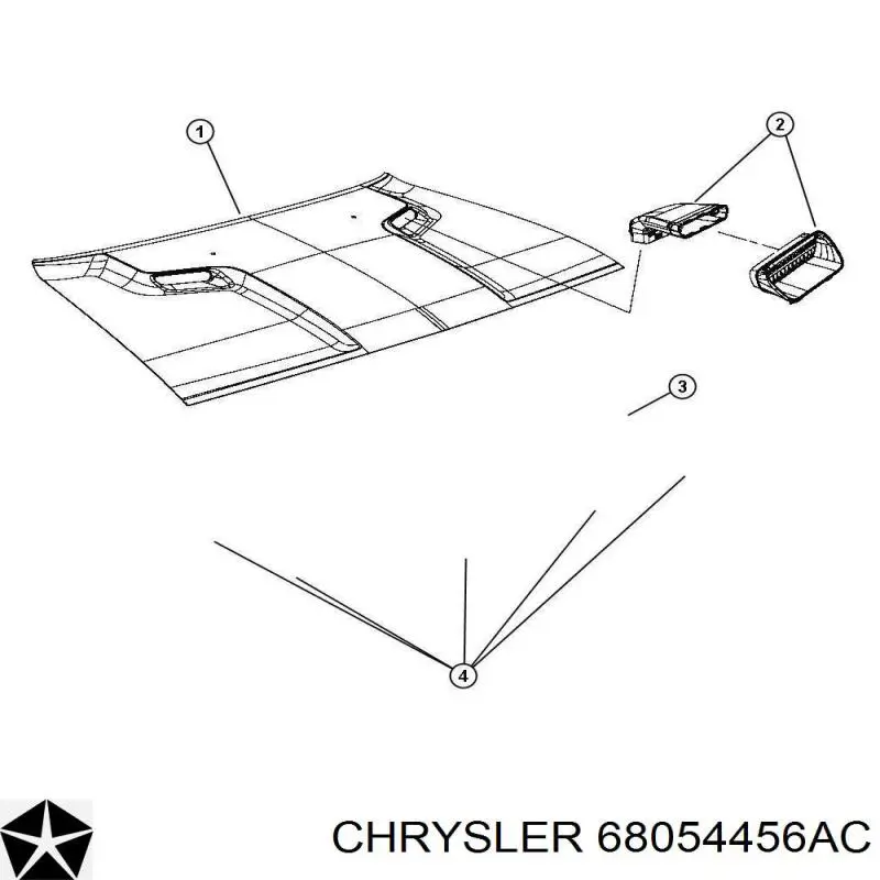 68054456AB Chrysler capó del motor