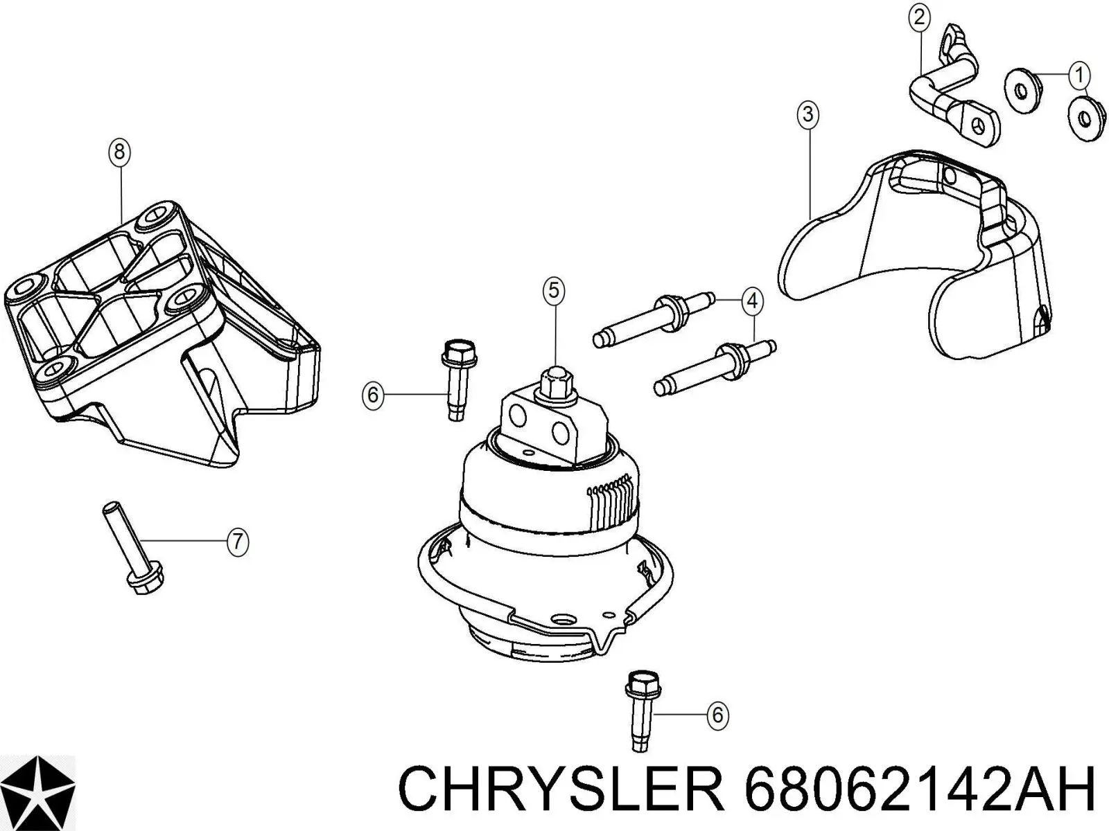 K68062142AC Fiat/Alfa/Lancia soporte de motor derecho