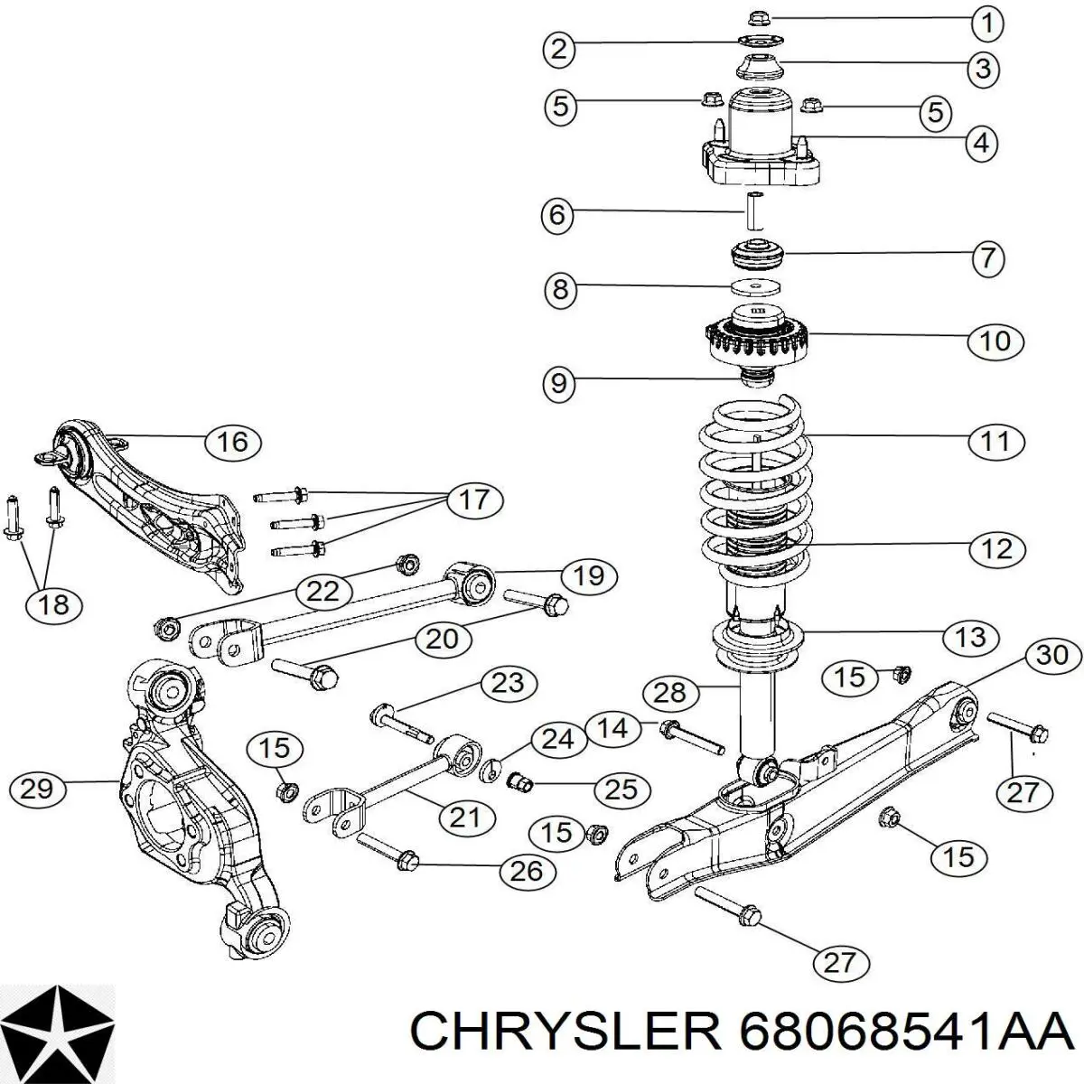 Tope de amortiguador trasero Chrysler 68068541AA precio, desde 84,10 EUR