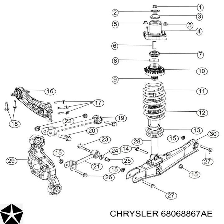 Amortiguador trasero Chrysler 68068867AE precio, desde 40,55 EUR