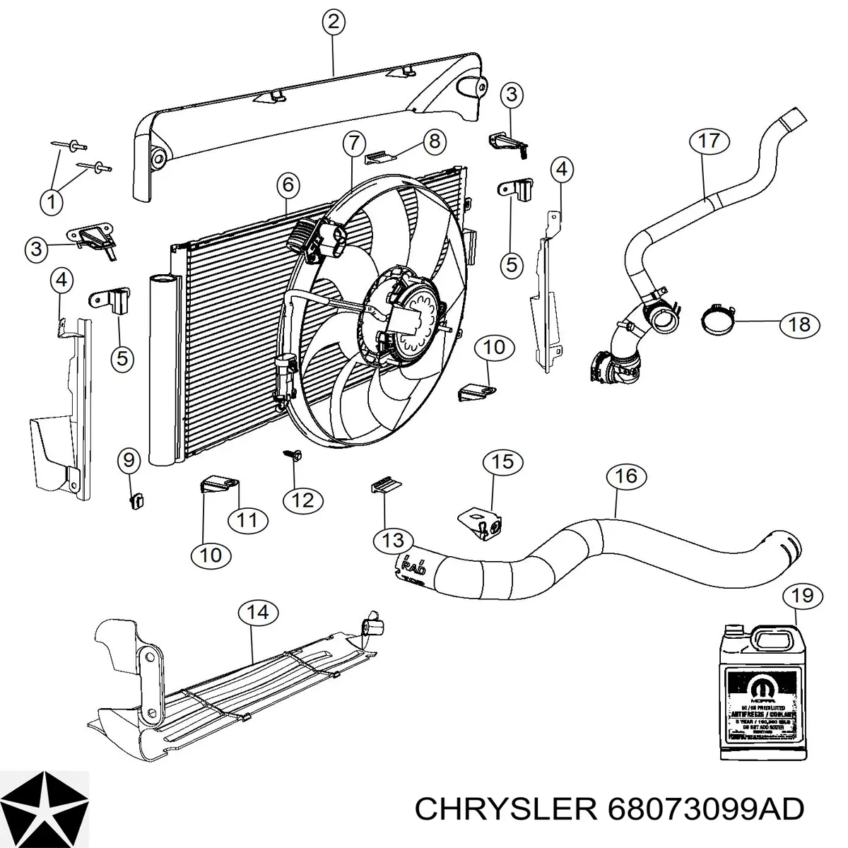 68073099AD Chrysler muelle neumático, suspensión, eje trasero