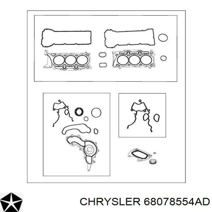 68078554AD Chrysler juego completo de juntas, motor, inferior