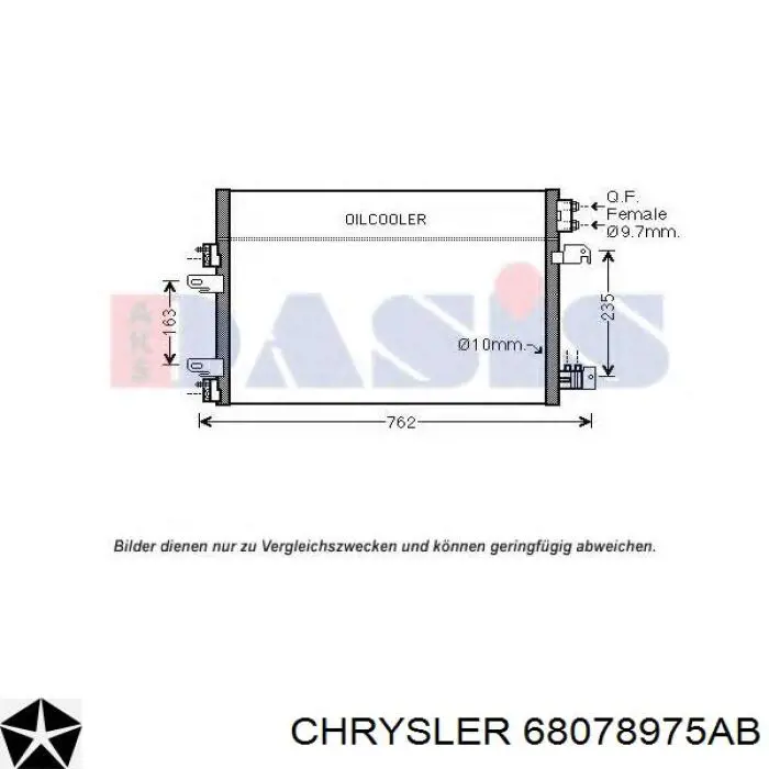 Aire acondicionado capacitor Chrysler 68078975AB precio, desde 112,82 EUR