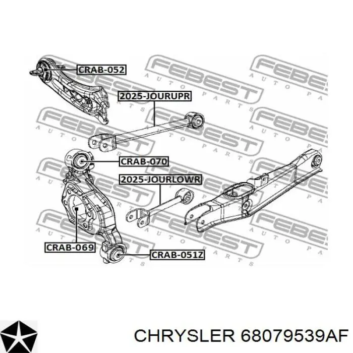 68079539AF Chrysler barra transversal de suspensión trasera