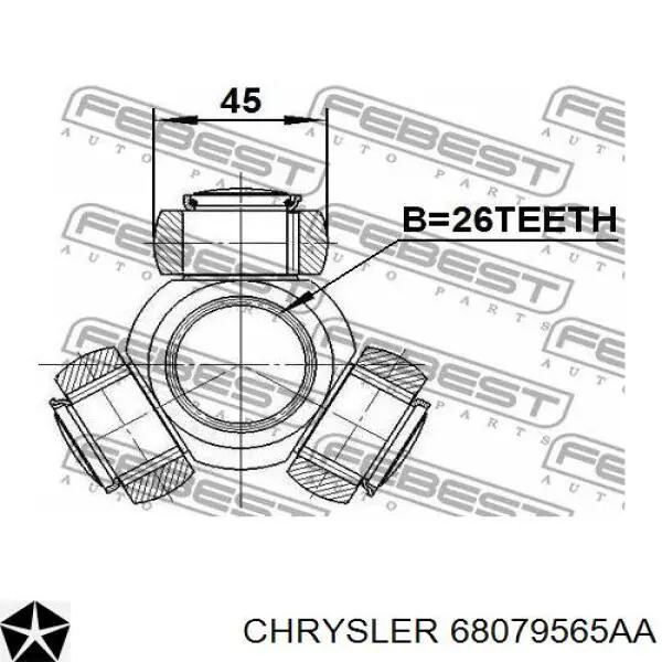Semieje delantero izquierdo 68079565AA Chrysler