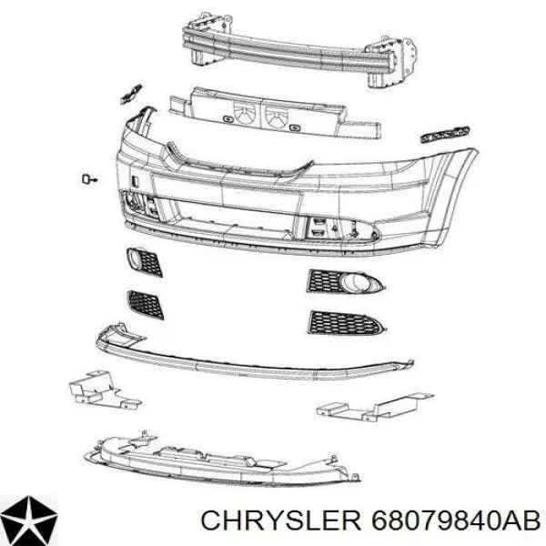 K68079840AA Fiat/Alfa/Lancia absorbente parachoques delantero