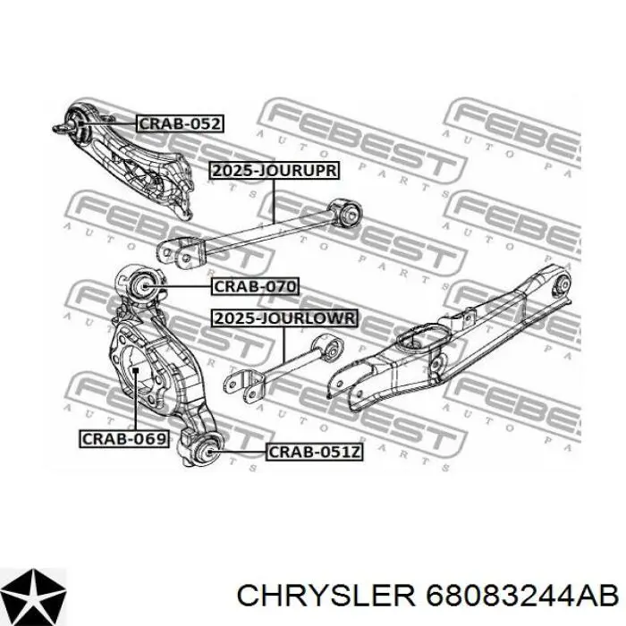 4766562AA Chrysler muñón del eje, suspensión de rueda, trasero derecho