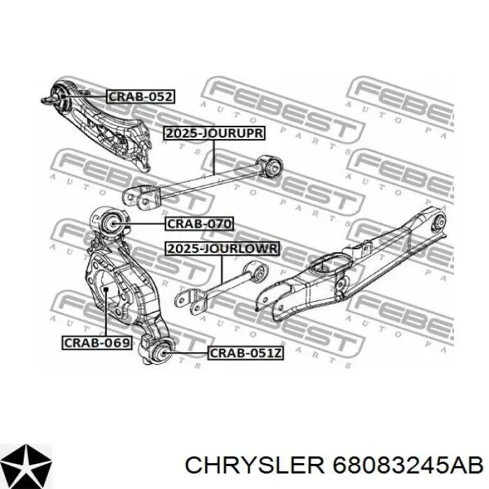 68083245AB Chrysler muñón del eje, suspensión de rueda, trasero izquierdo