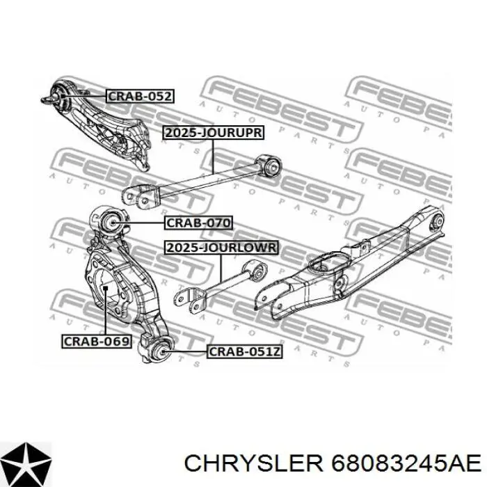 68083245AE Chrysler muñón del eje, suspensión de rueda, trasero izquierdo