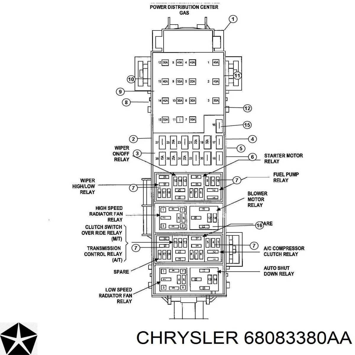 68083380AA Chrysler relé, piloto intermitente