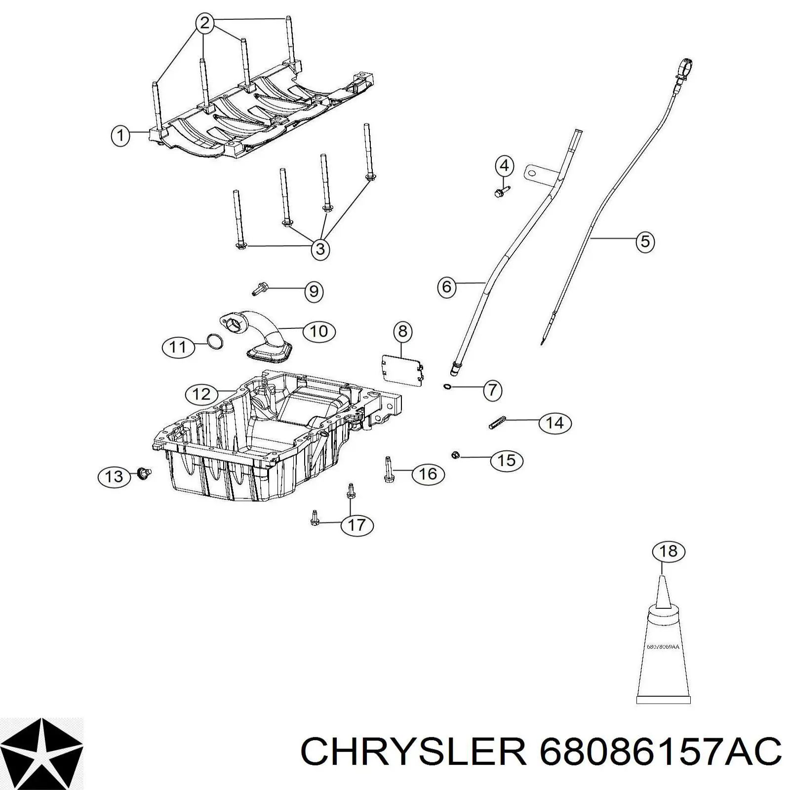 Cárter de aceite del motor Chrysler 68086157AC precio, desde 513,97 EUR