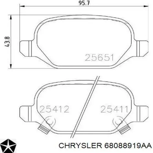 68088919AA Chrysler pastillas de freno traseras