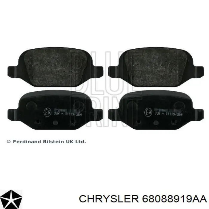 68088919AA Chrysler Pastillas freno traseras
