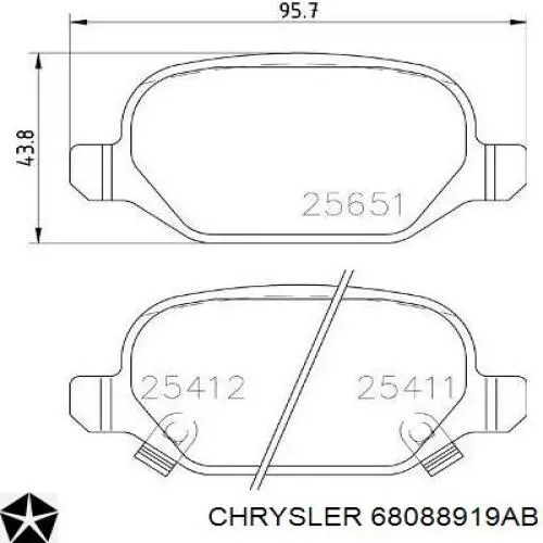 Comprar 68088919AB Chrysler Pastillas de freno traseras