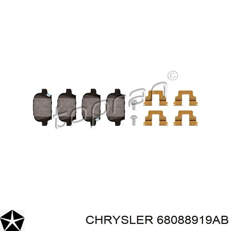 Pastillas de freno traseras 68088919AB Chrysler