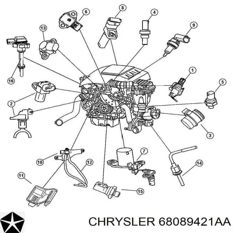 68089421AA Chrysler sensor de presión egr