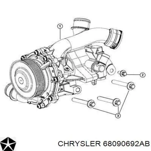 68090692AB Chrysler Bomba refrigerante coche