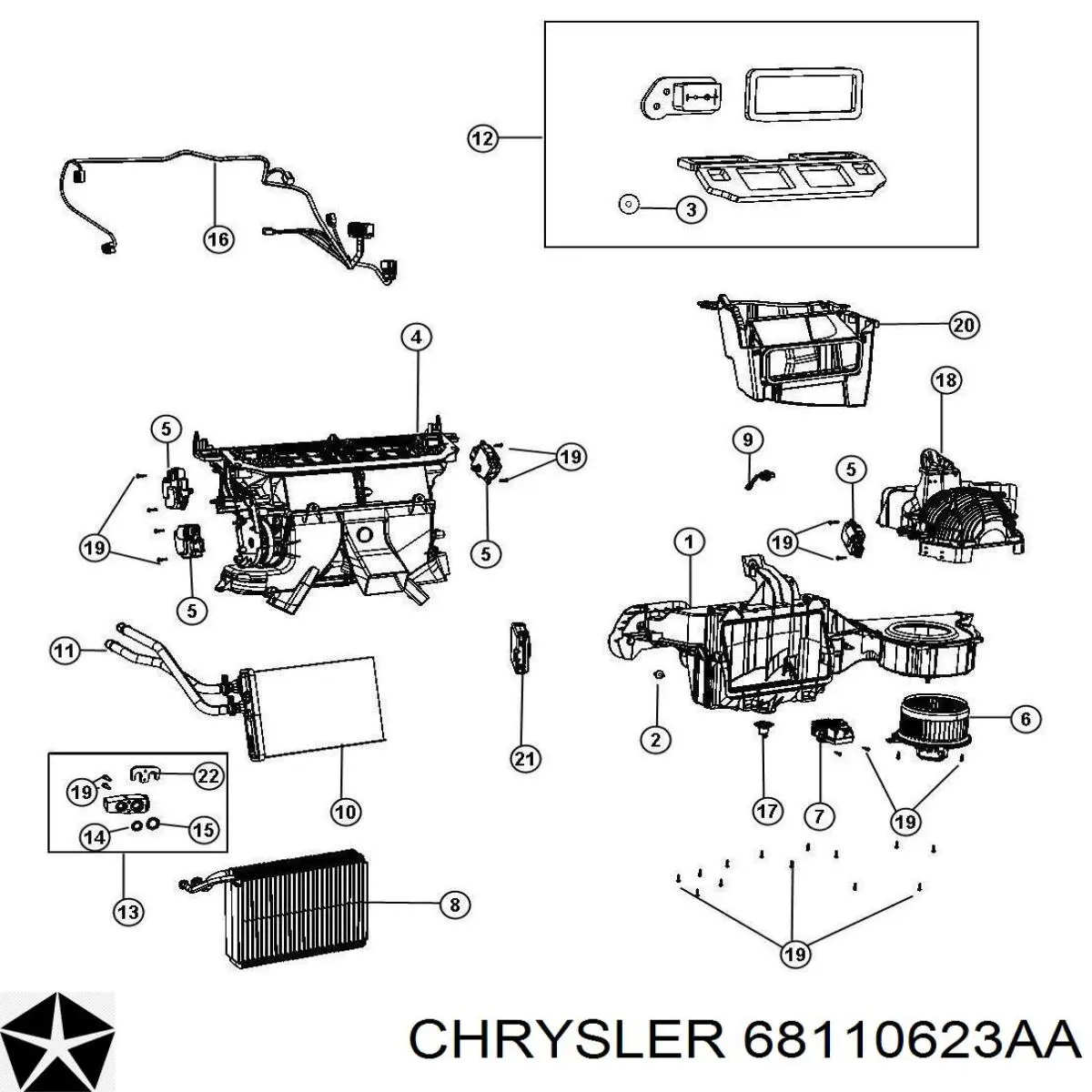 K68037320AA Fiat/Alfa/Lancia radiador de calefacción