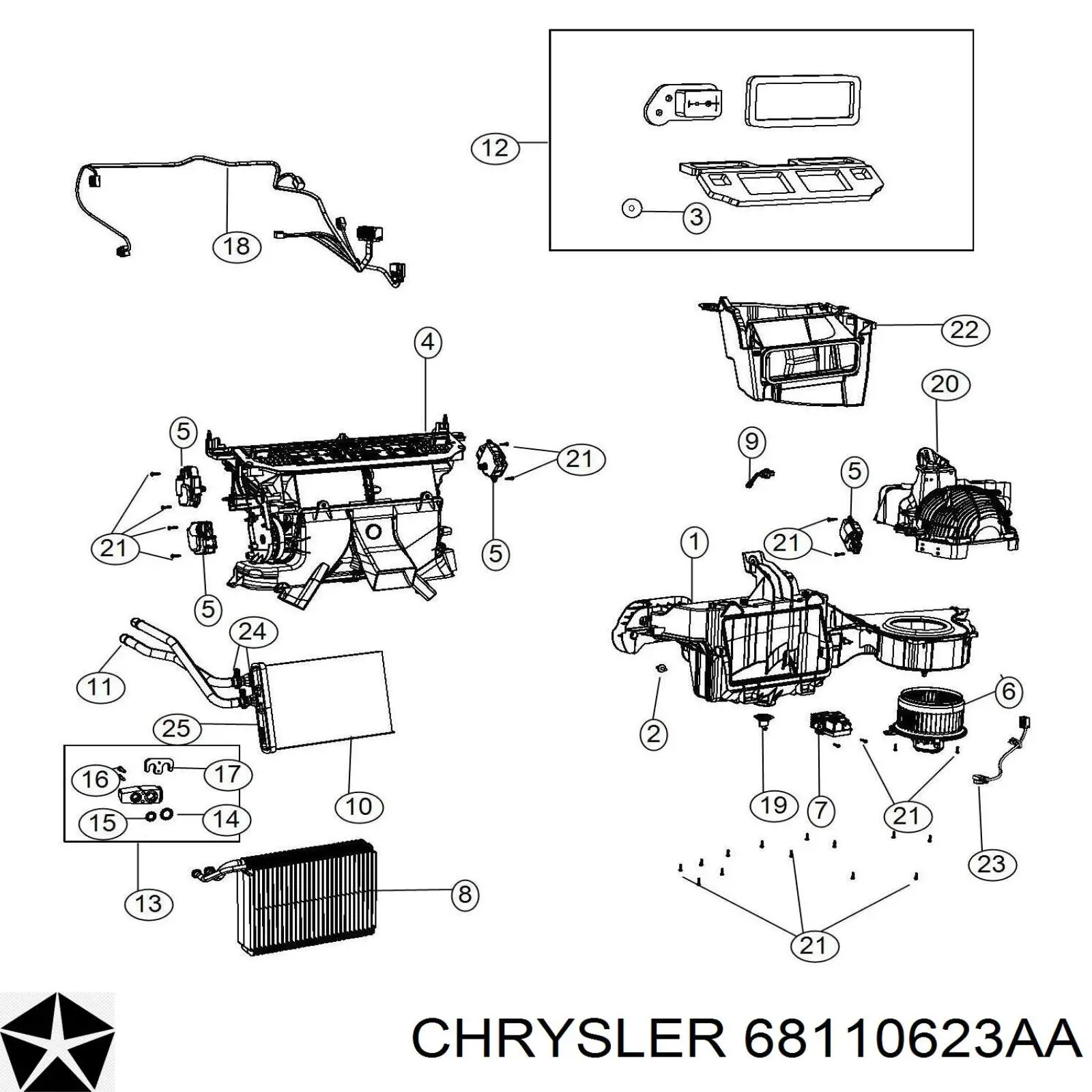 Comprar 68110623AA Chrysler Radiador calefacción