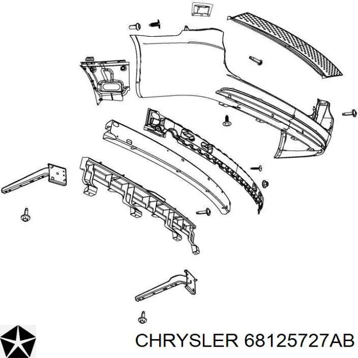 68125727AB Chrysler Defensa trasero