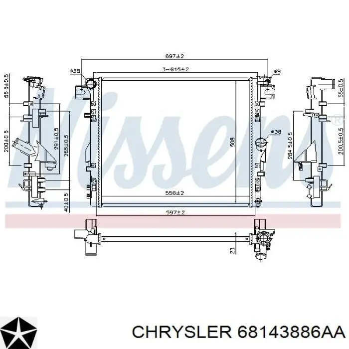 68143886AA Chrysler Refrigeración del motor