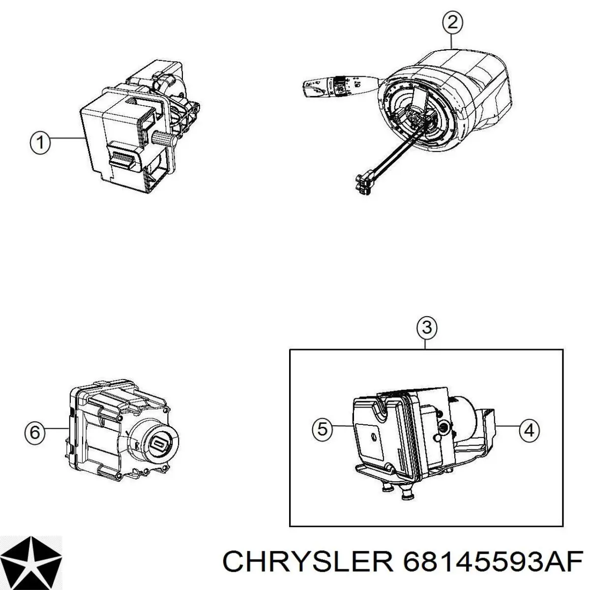 Mecanismo de bloqueo del volante Chrysler 68145593AD precio, desde 357,19 EUR