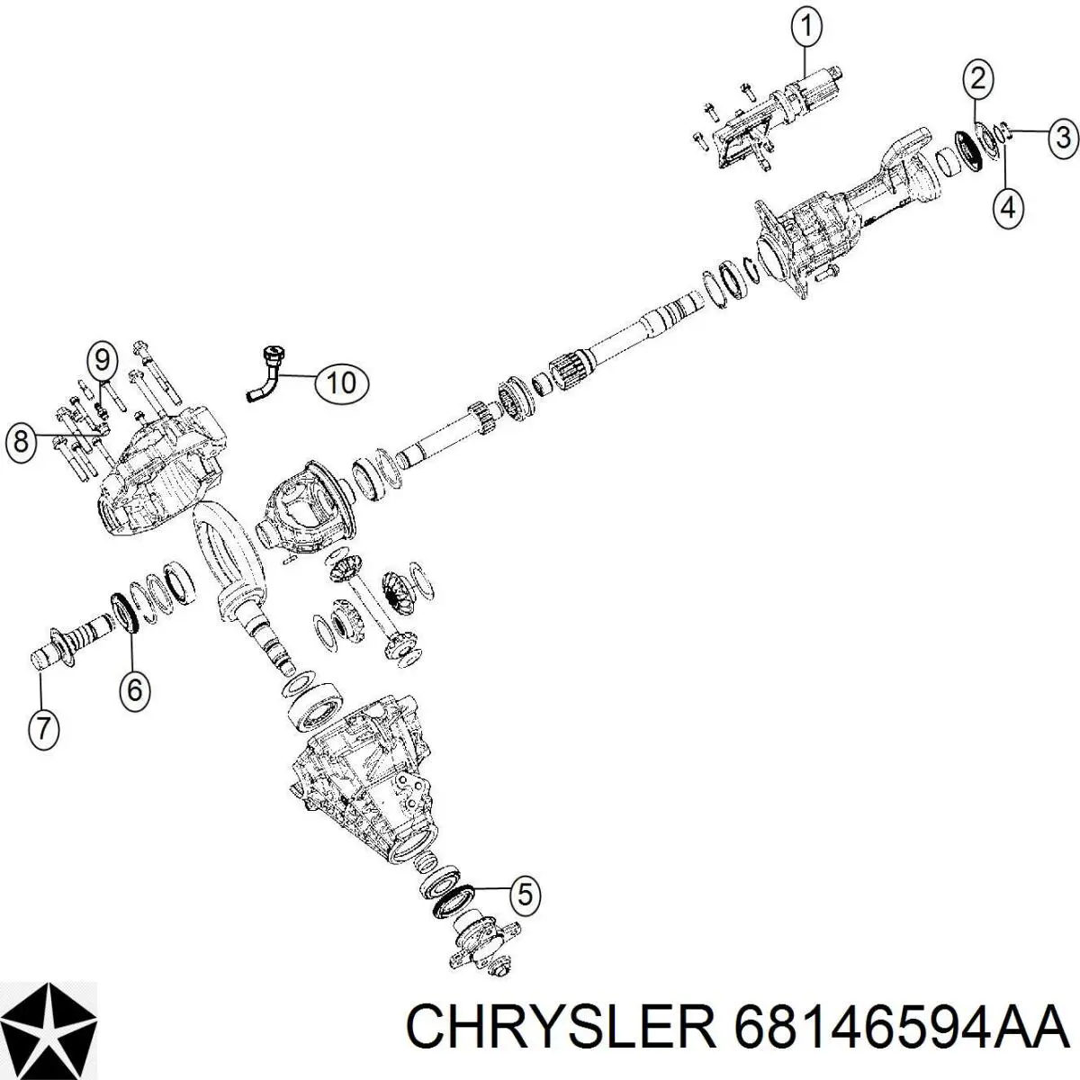 68146594AA Chrysler Árbol de transmisión intermedio