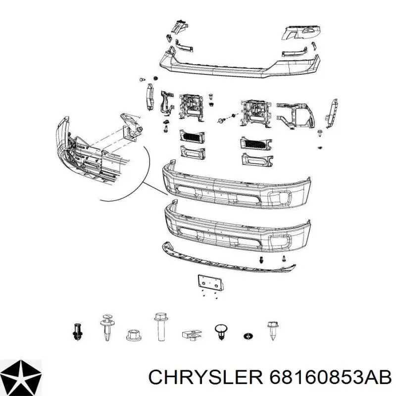 68160853AB Market (OEM) parachoques delantero, parte inferior