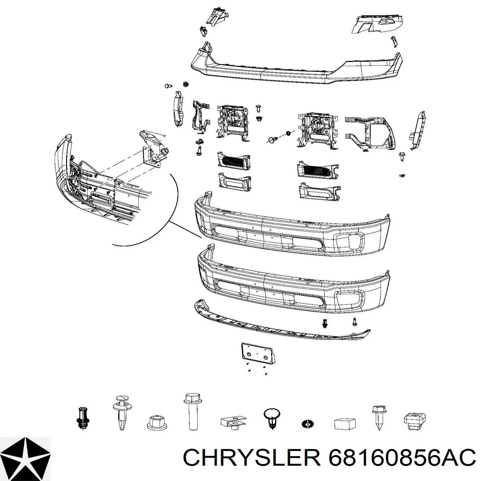 K68160856AC Fiat/Alfa/Lancia parachoques delantero, parte inferior