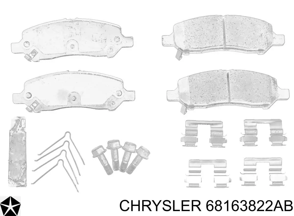 68163822AB Chrysler pastillas de freno traseras