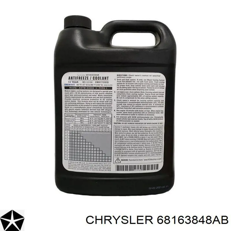 Comprar 68163848AB Chrysler Liquido anticongelante 