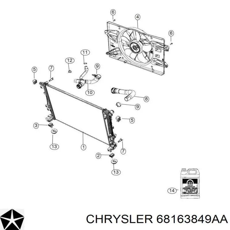 Comprar 68163849AB Mercedes Liquido anticongelante 
